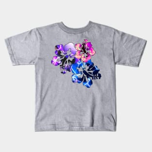 Hibiscus Trio - Multicolor Kids T-Shirt